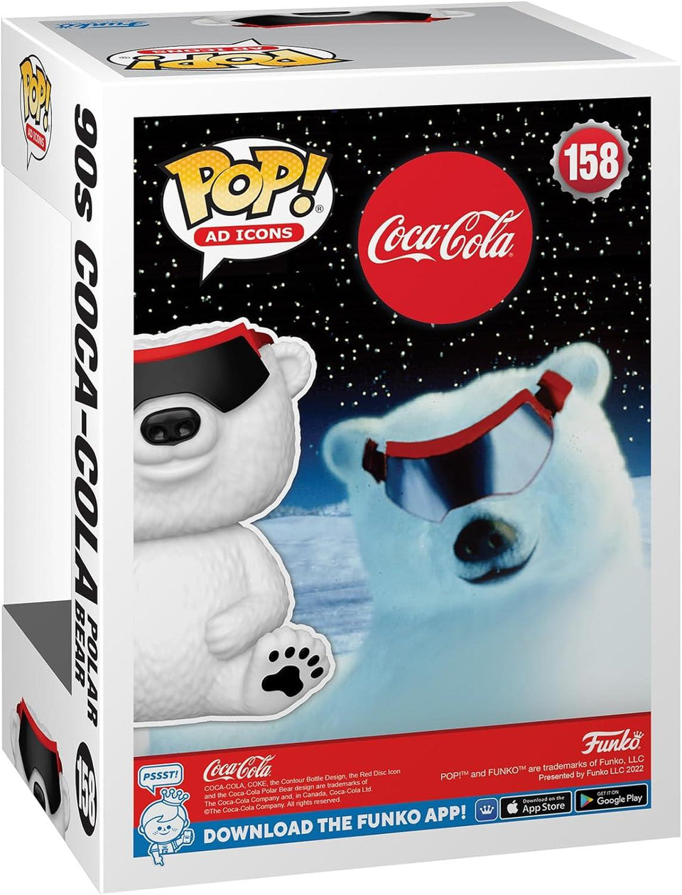 Funko Pop 90's Coca-Cola Retro Polar Bear Flocked Ad Icon Holiday Figure