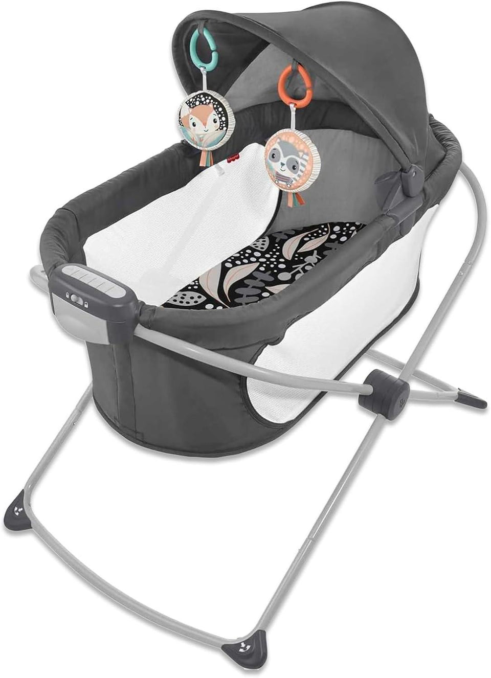 Fisher-Price Baby Crib Soothing View Bassinet - Portable Bassinet for Baby Foldable with Projection Lights for Babies, Newborns, Infants | Folding Baby Cradle for Travel, Bedside