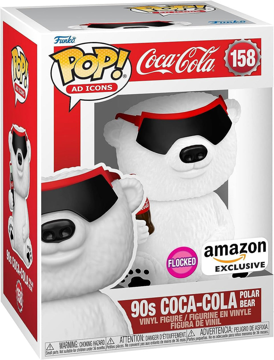 Funko Pop 90's Coca-Cola Retro Polar Bear Flocked Ad Icon Holiday Figure