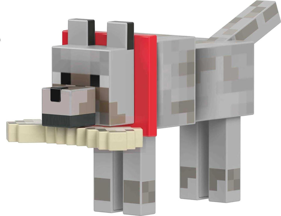 Mattel Minecraft Diamond Level Wolf Action Figure & Die-Cast Accessories, Collectible Toy Inspired by Video Game, 5.5 inch
