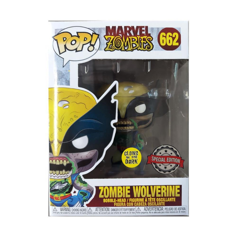 Funko POP Marvel Zombies Wolverine Glows in Dark Logan Special Ed Figure  #662