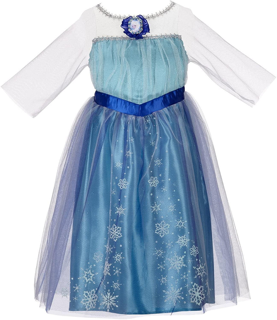 Disney Frozen Elsa Dress Girls size S 4/6X Pretend Play Costume JAKKS Pacific