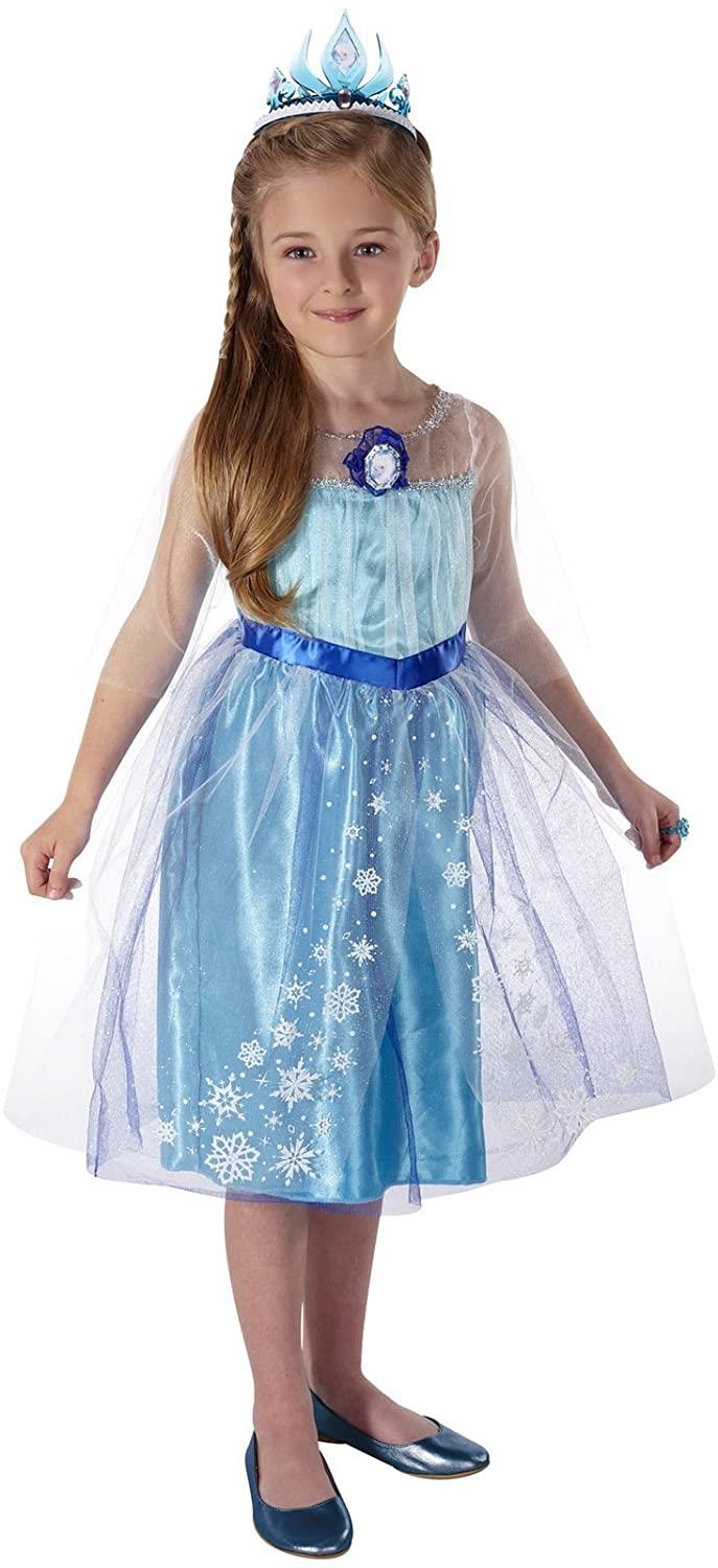 Disney Frozen Elsa Dress Girls size S 4/6X Pretend Play Costume JAKKS Pacific