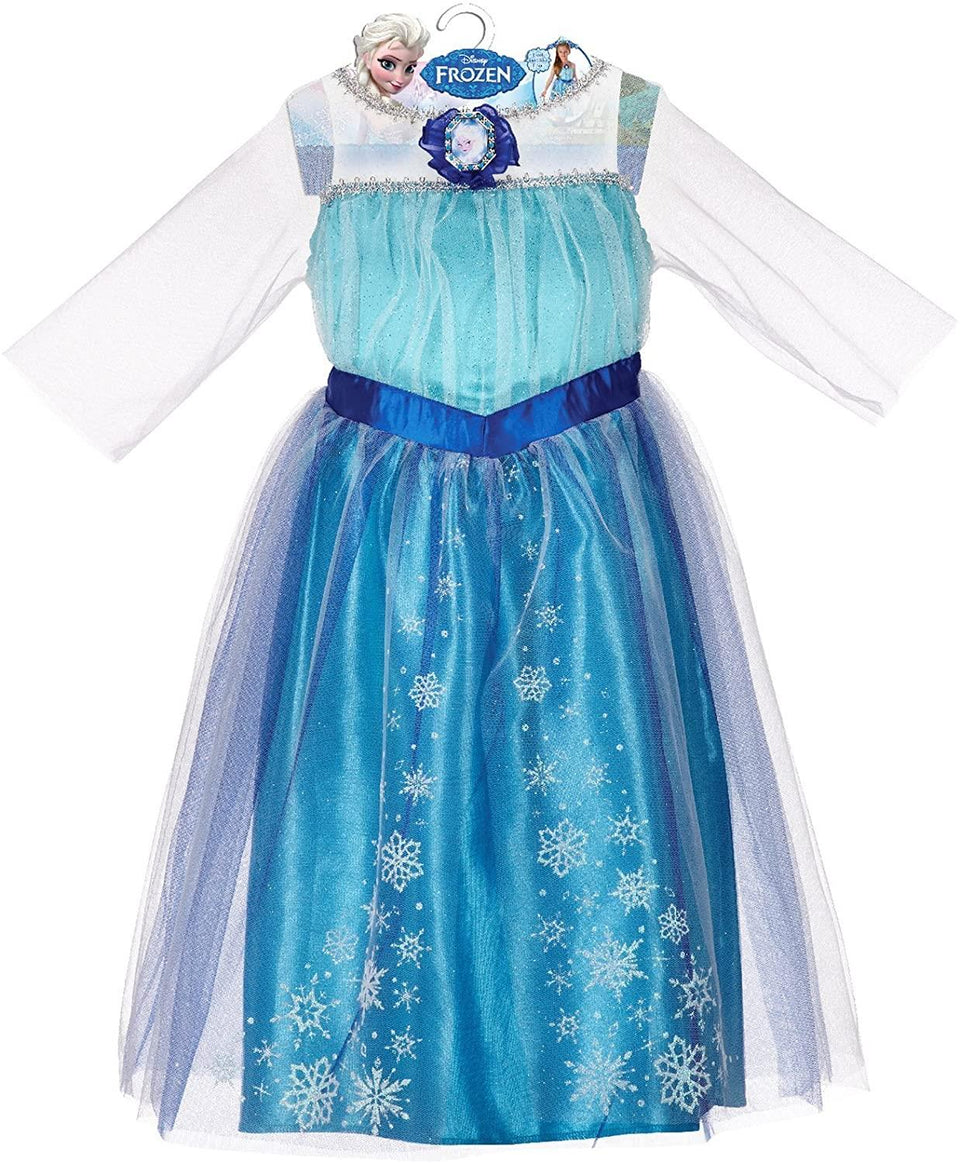 Disney Frozen Elsa Dress Girls size S 4/6X Pretend Play Costume JAKKS Pacific