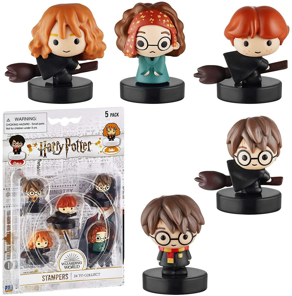 Harry Potter Stampers 5pk Characters on Broom Party Favor Figures PMI International