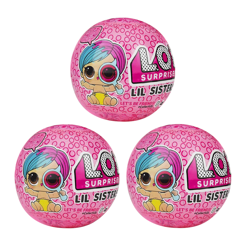 MGA L.O.L. Surprise! Eye Spy Lil Sisters Doll Ball Wave 2 Series - 3 Pack