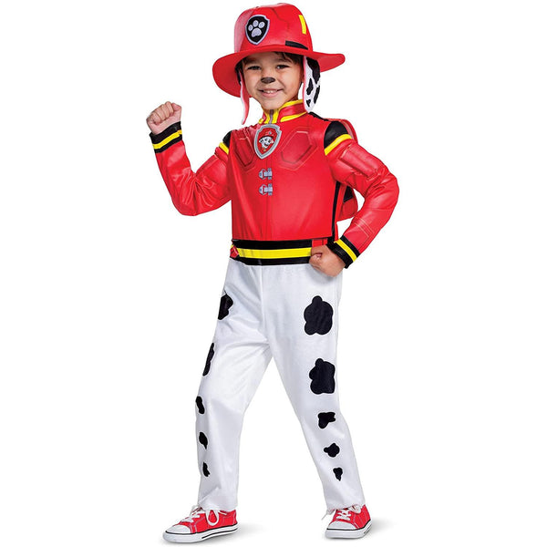 Amscan - Children's Marshall costume from Paw Patrol, plush jumpsuit, mask  and backpack, series, helper on four paws, fire brigade dog, theme party