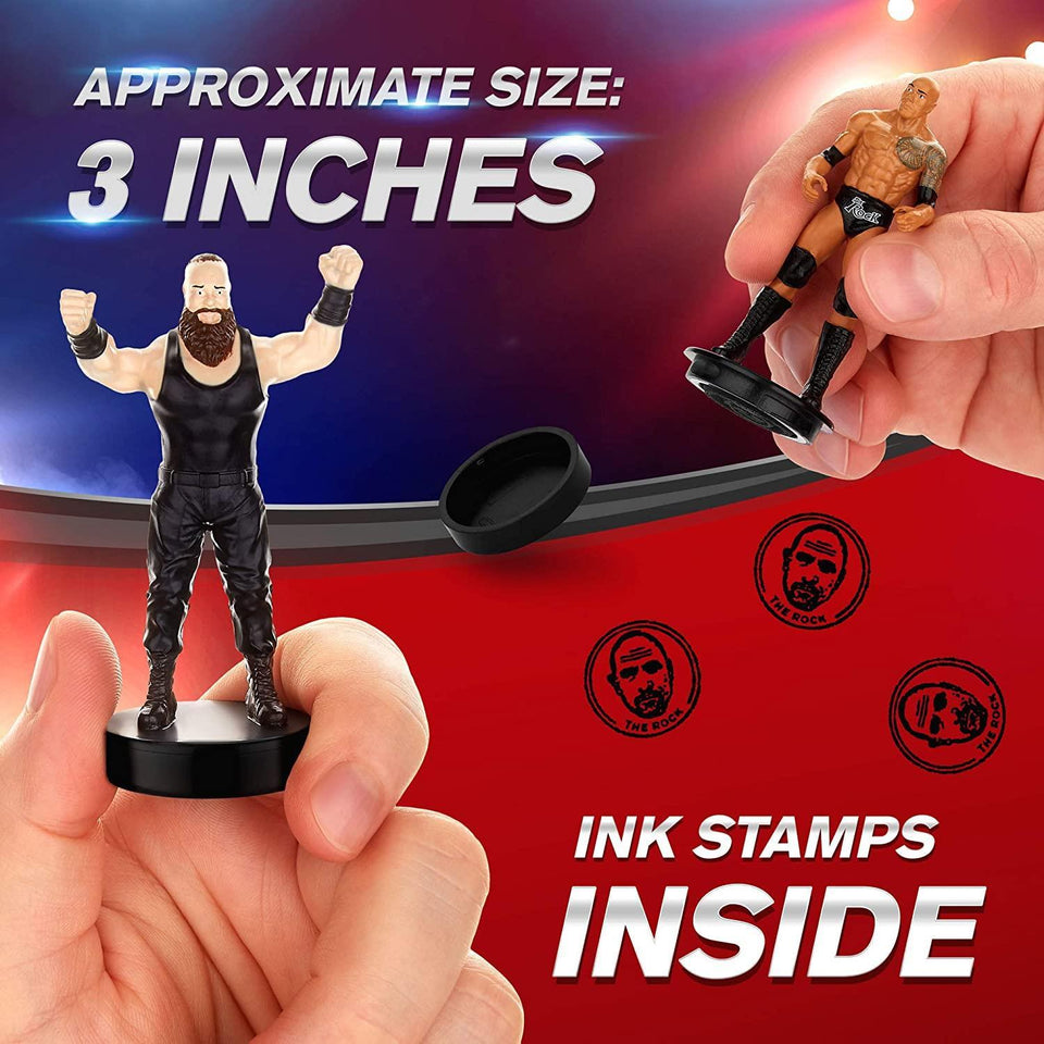 WWE Wrestler Stampers 5pk The Rock Bayley Seth Rollins Roman Strowman PMI International