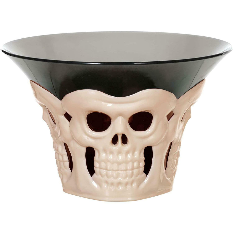 Bone Skull Candy Bowl & Skull Oil Slick Iridescent Finish Bundle Spooky Halloween Seasons Z18246W80646